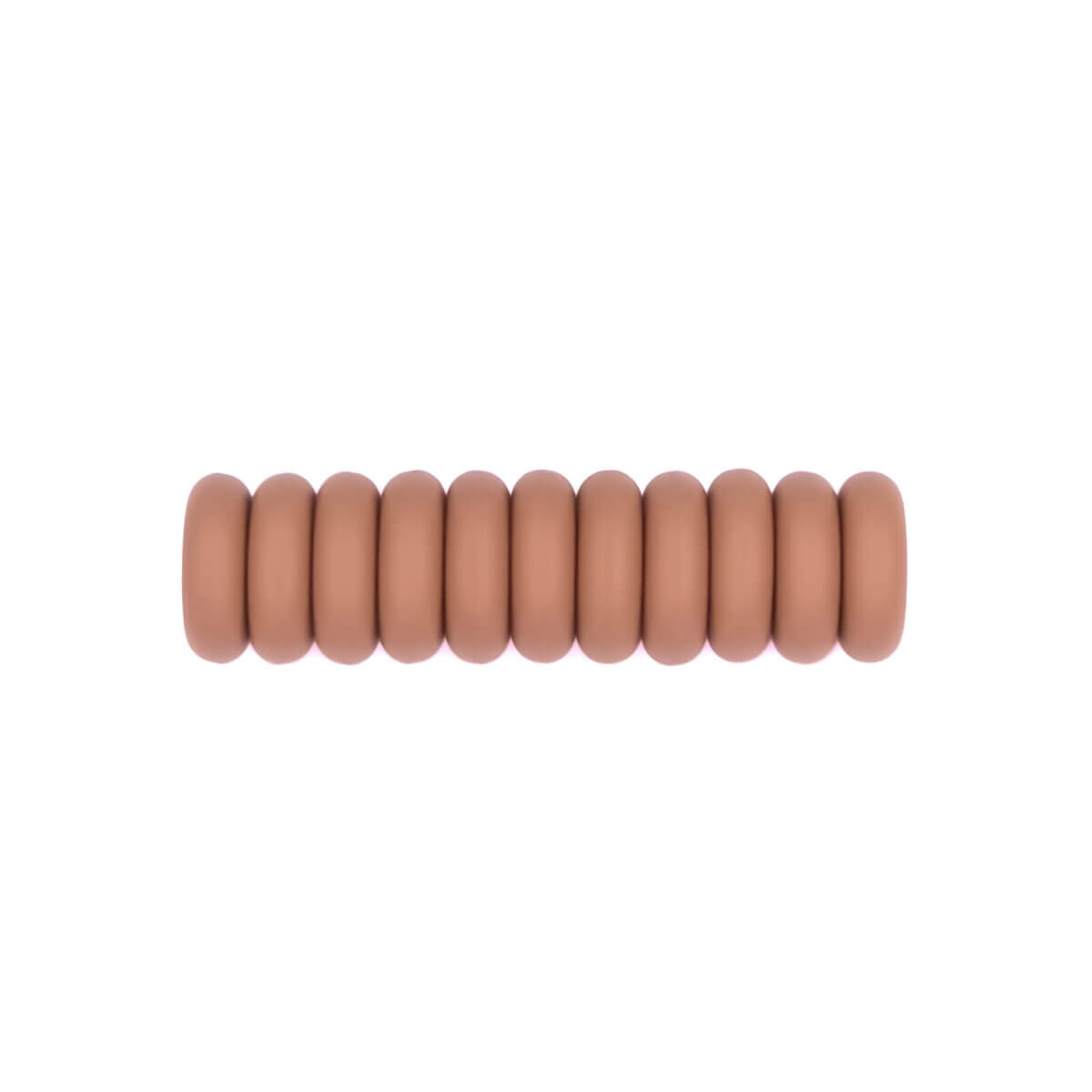 Siliconen kralen mini abacus 12 x 4 mm milk chocolate speenkoord bijtring groothandel