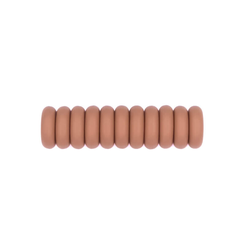 Siliconen kralen mini abacus 12 x 4 mm milk chocolate speenkoord bijtring groothandel