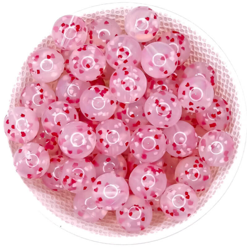 Confetti siliconen kralen hart valentijn groothandel baby speenkoord bijtring bpa vrij