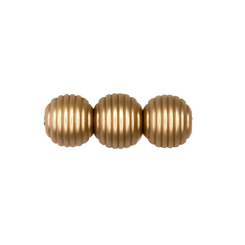 Siliconen kralen - Honingraat / Ribbel - 16 mm - Golden Nugget Print