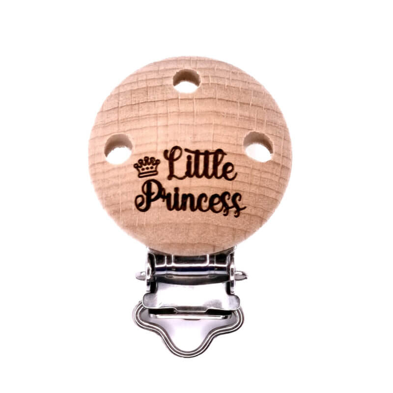 Speenclips gegraveerd gelaserd little princess laser groothandel speenkoord bijtring