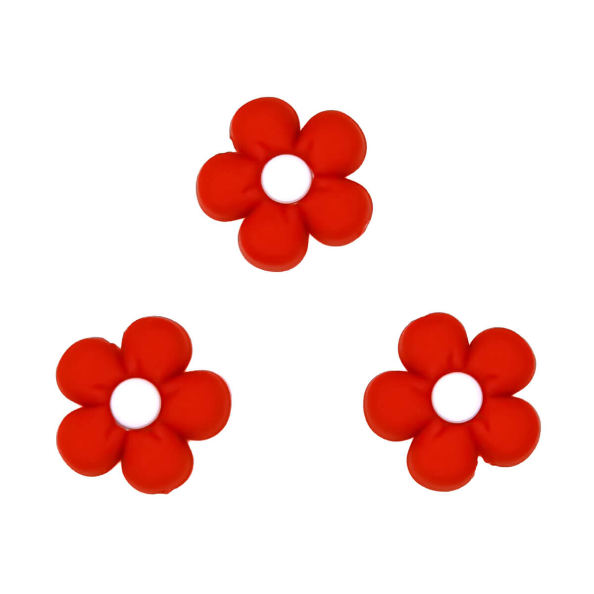 Silicone bead beads wholesale flower keychain teething ring pacifier cord light baby red