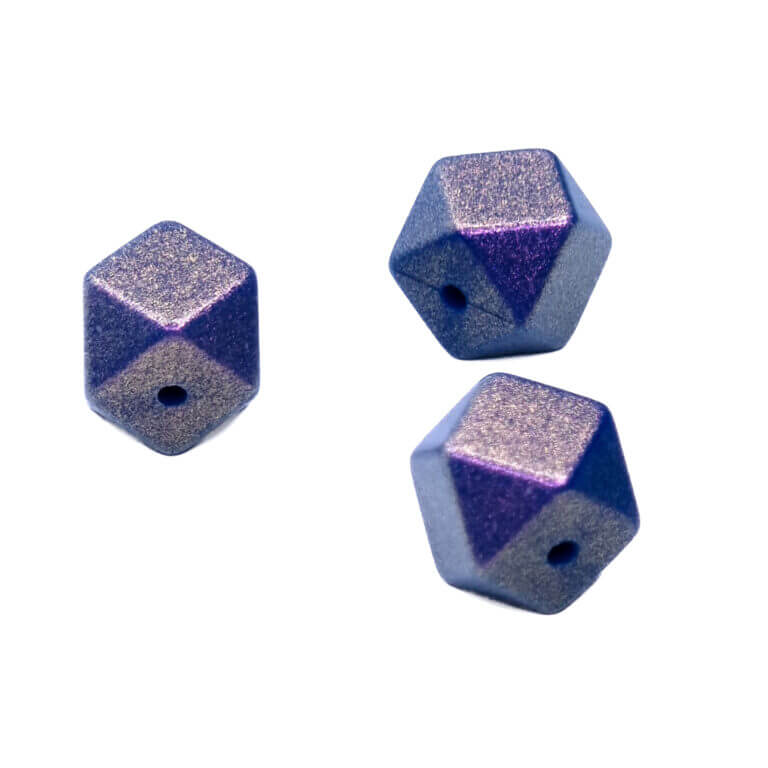 Siliconen kralen parels hexagon 14 mm navy blauw siliconen parels groothandel bijtring speenkoord bpa vrij inkopen sleutelhanger