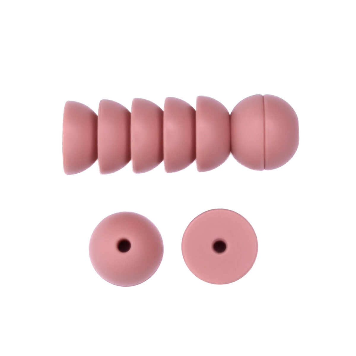Silicone beads half sphere rosewood pacifier cord teething ring wholesale bpa free