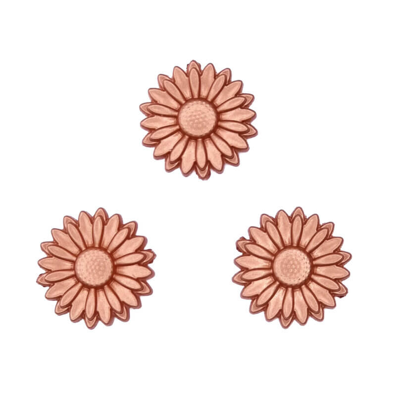 Siliconen  Kraal - Bloemetje/Daisy - 22 mm - Copper Nugget