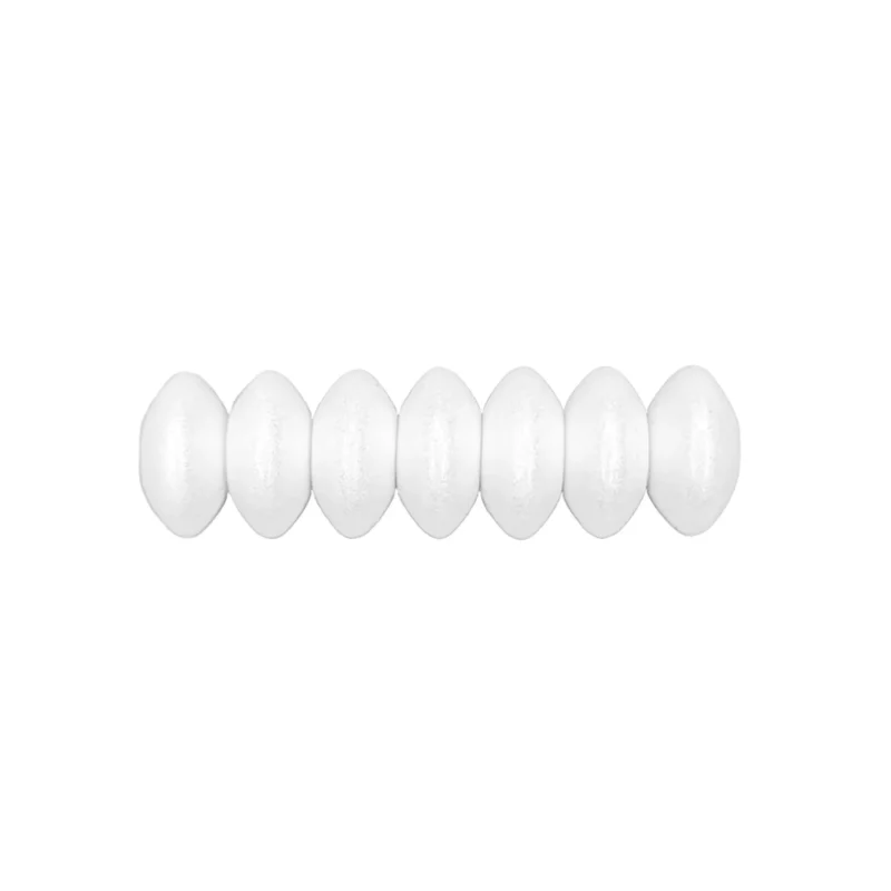 Siliconen kralen - Ovaal - 12 mm - Wit Parel Print