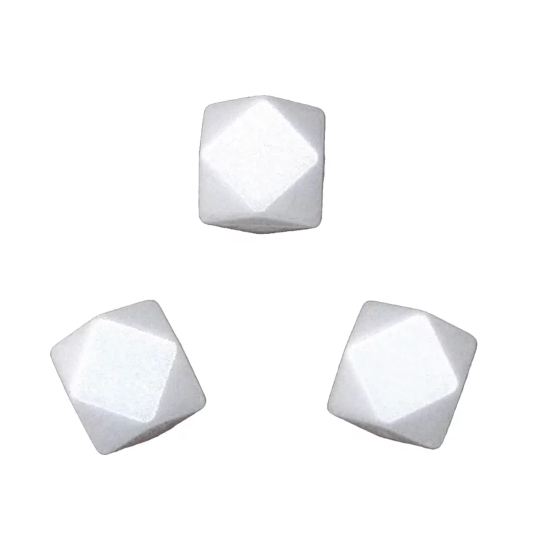 Siliconen kralen - Hexagon - 14 mm - Wit Parel Print