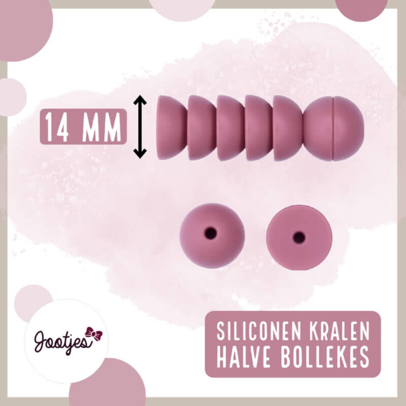 Siliconen kralen half rond halve bollekes speenkoord bijtring armband groothandel bpa vrij