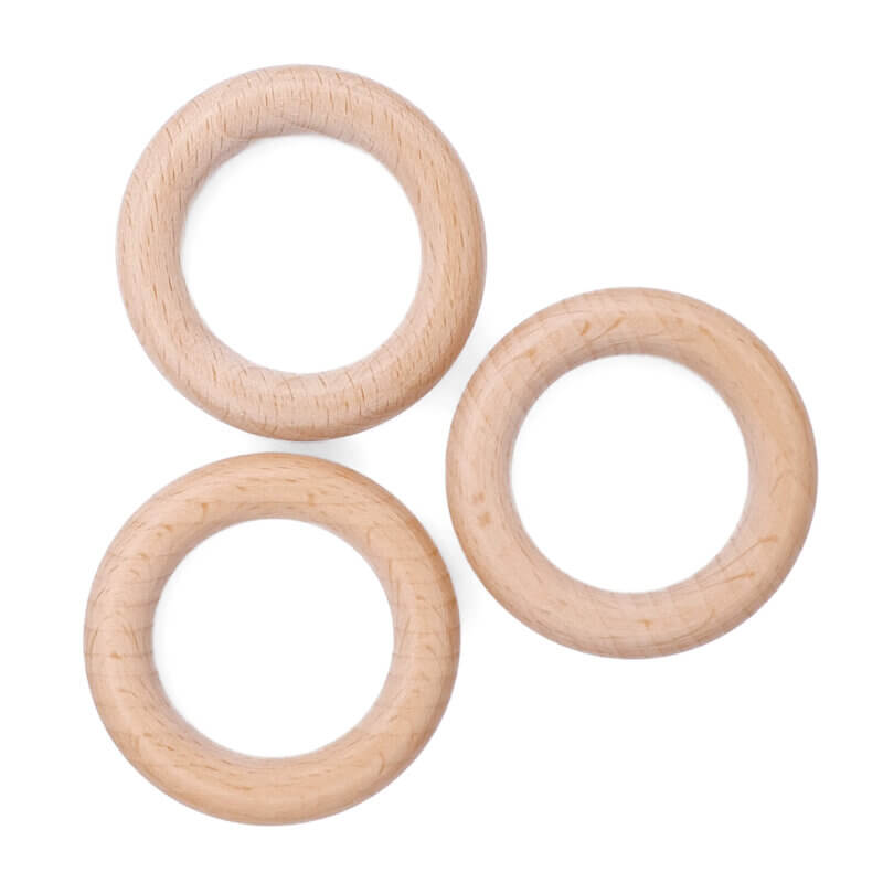 Beech wood rings teething ring bpa free baby wholesale pacifier cord baby gym