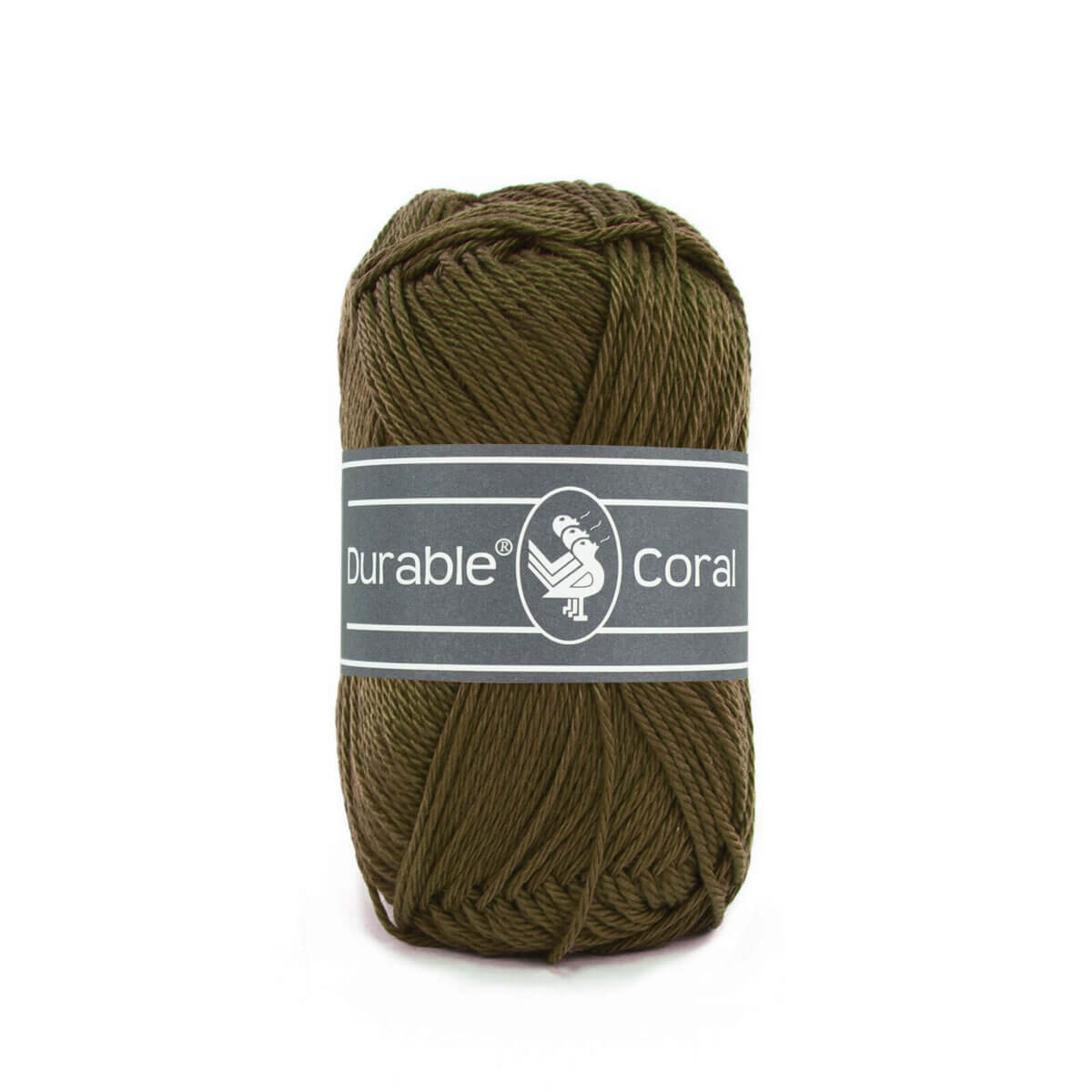 Durable Coral - 2149 Dark Olive
100% Mercerized cotton
<table border="0">
<tbody>
<tr>
<td>Material</td>
<td>100% cotton</td>
</tr>
<tr>
<td>Weight</td>
<td>50 grams</td>
</tr>
<tr>
<td>Length</td>
<td>approximately 125 meters</td>
</tr>
<tr>
<td>Recommended needle</td>
<td>2.5 - 3 mm</td>
</tr>
<tr>
<td>Stitch ratio 10 x 10 cm</td>
<td>24 stitches x 36 needles</td>
</tr>
<tr>
<td>Machine wash</td>
<td>30 degrees</td>
</tr>
</tbody>
</table> Jootjes Haakcadeautjes