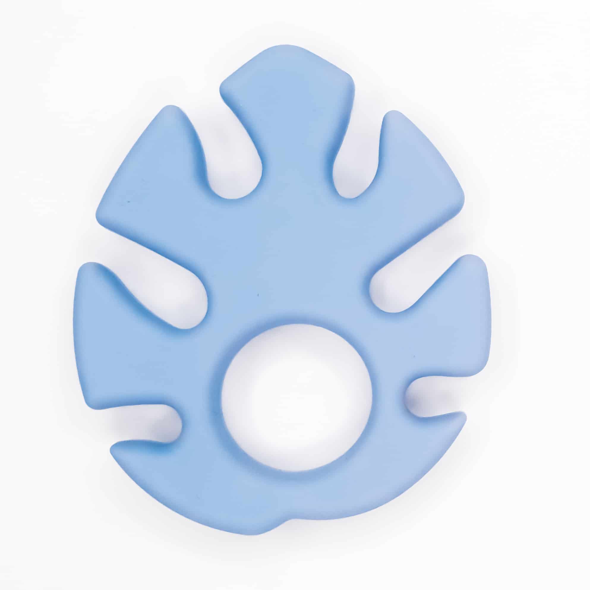 Feuille de monstera Jouet de dentition en silicone monstera medium powder blue wholesale baby safe