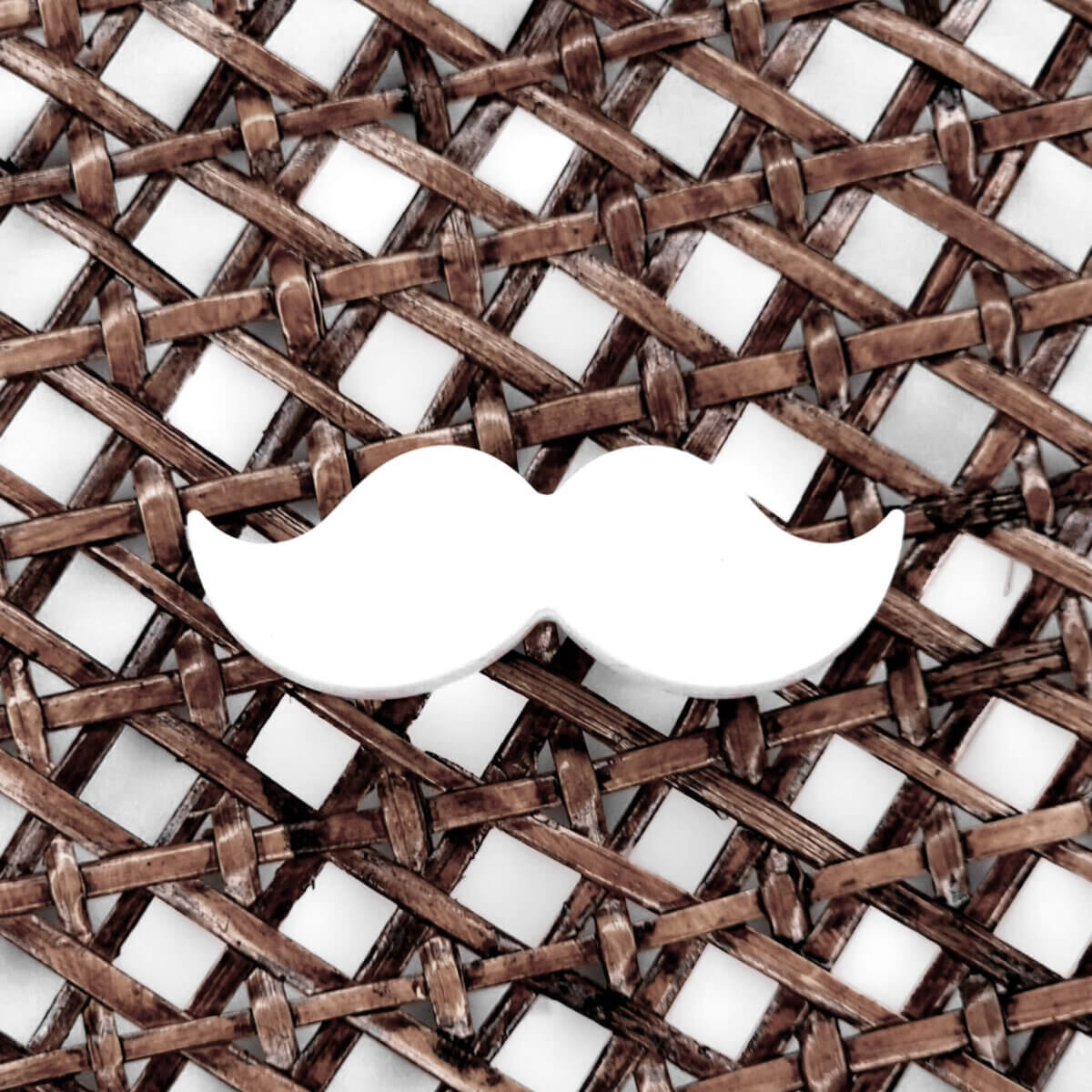 White Silicone Mustache Bead Ellebel de Graef - 100% BPA-free - Wholesale