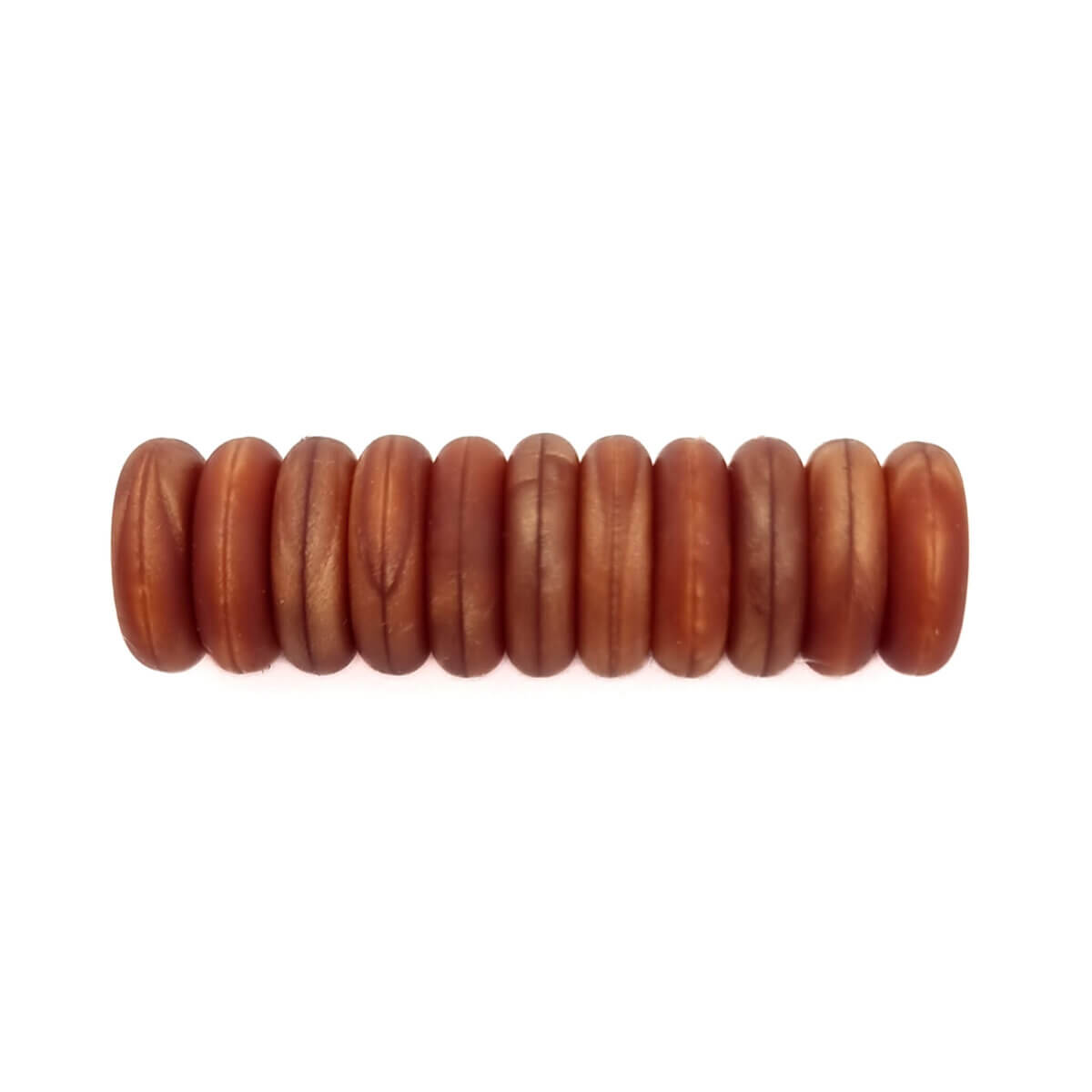 Siliconen kralen mini abacus 12 x 4 mm metallic koper speenkoord bijtring groothandel