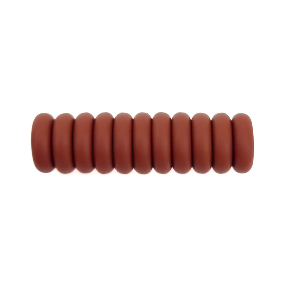 Siliconen kralen mini abacus 12 x 4 mm kastanje bruin speenkoord bijtring groothandel