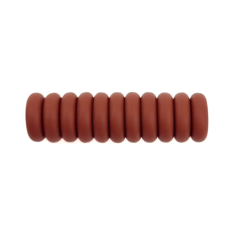 Siliconen kralen mini abacus 12 x 4 mm kastanje bruin speenkoord bijtring groothandel