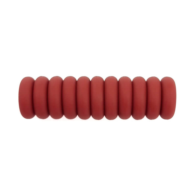 Siliconen kralen mini abacus 12 x 4 mm roest rood speenkoord bijtring groothandel