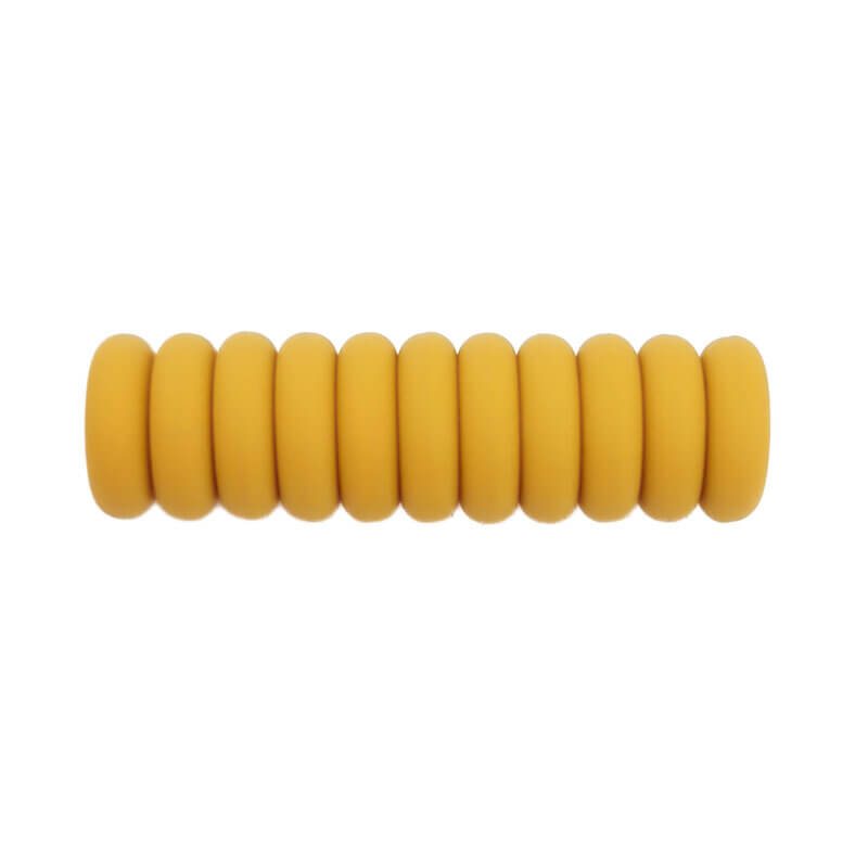 Siliconen kralen mini abacus 12 x 4 mm oker geel speenkoord bijtring groothandel