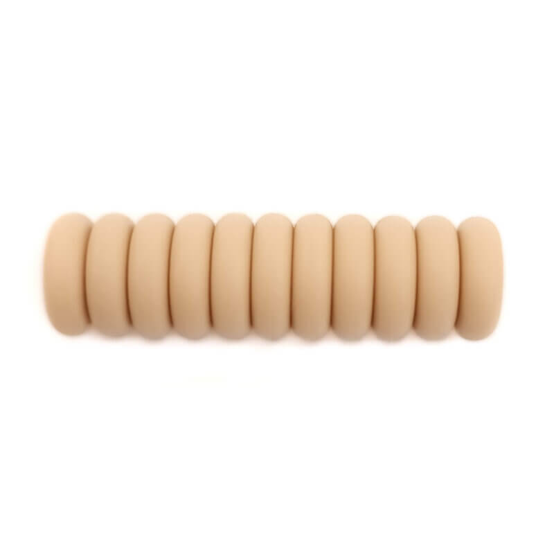 Siliconen kralen mini abacus 12 x 4 mm zand speenkoord bijtring groothandel