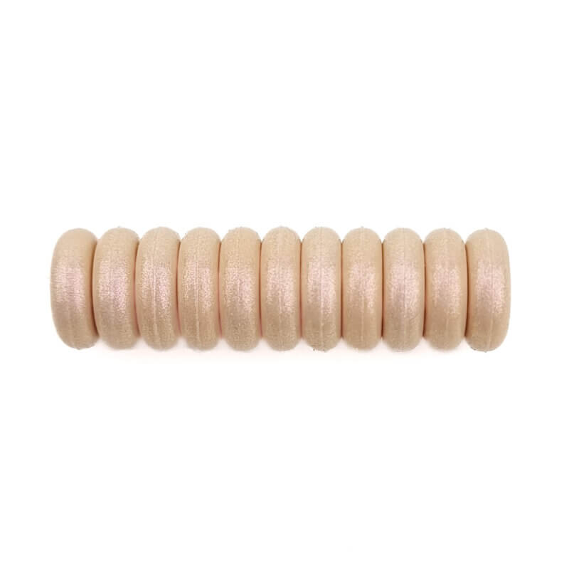Siliconen kralen mini abacus 12 x 4 mm zand parel speenkoord bijtring groothandel