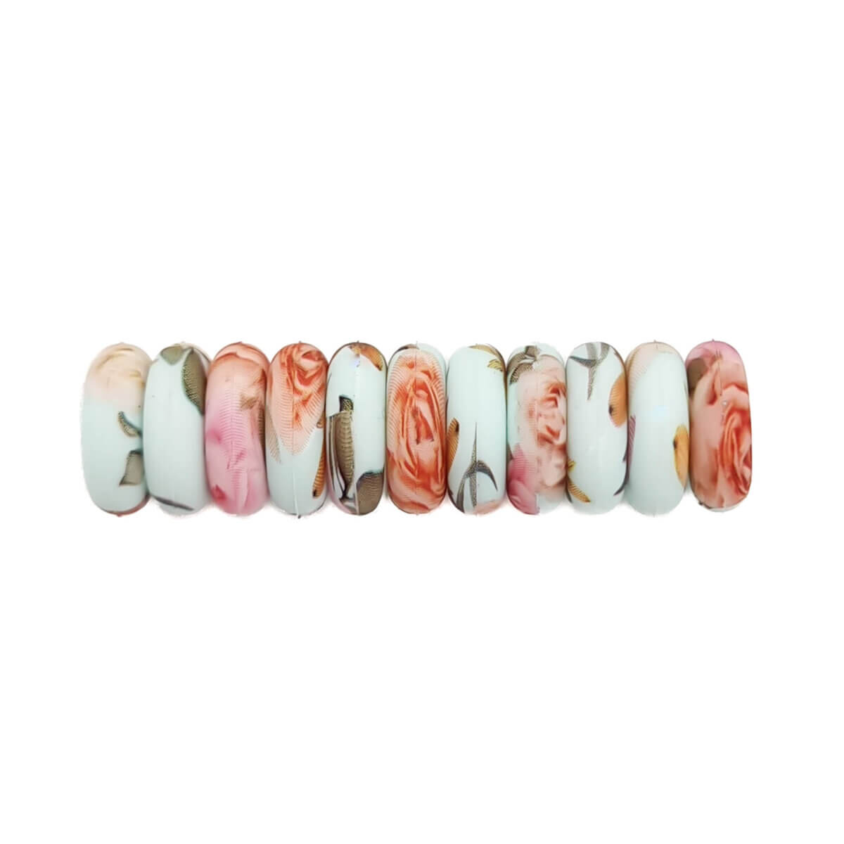 Silikon Perlen Mini Abakus 12 x 4 mm Rock 'n Rosen Druck Schnuller Schnur Beißring Großhandel