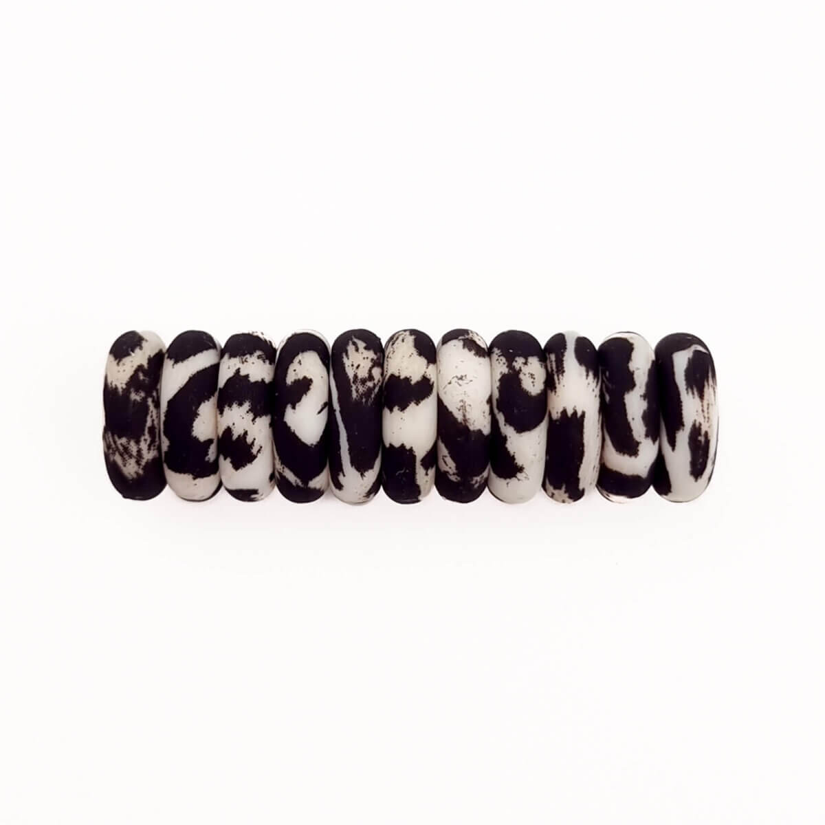 Silikon Perlen Mini Abakus 12 x 4 mm Panther Druck Schnuller Schnur Beißring Großhandel