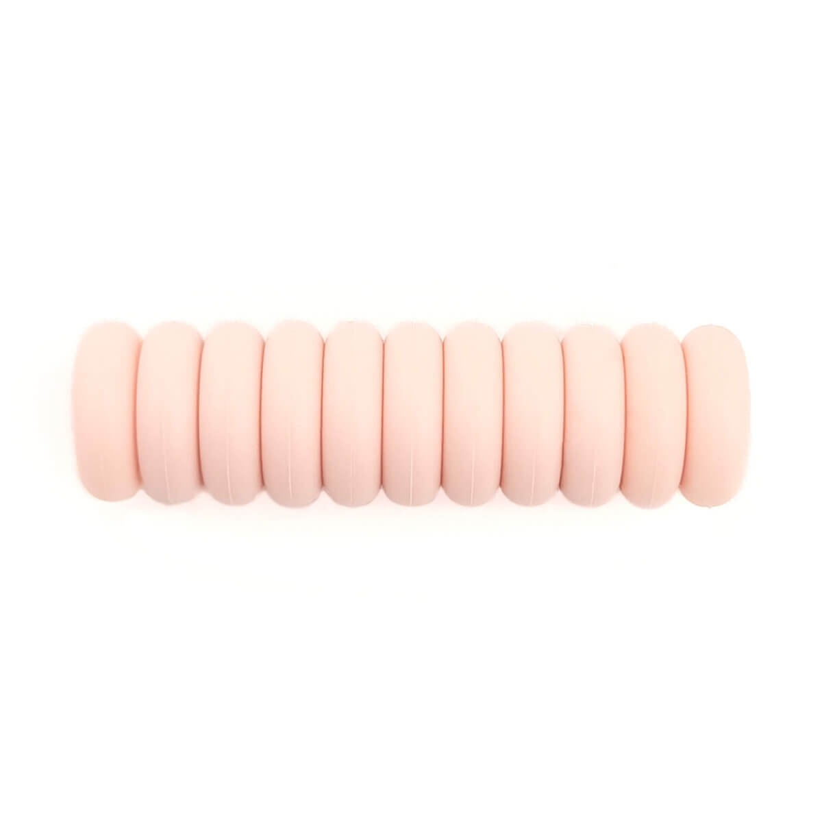 Siliconen kralen mini abacus 12 x 4 mm licht perzik speenkoord bijtring groothandel