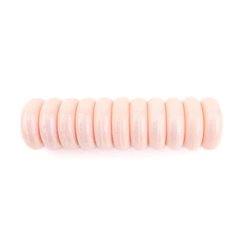 Siliconen kralen mini abacus 12 x 4 mm licht perzik parel speenkoord bijtring groothandel