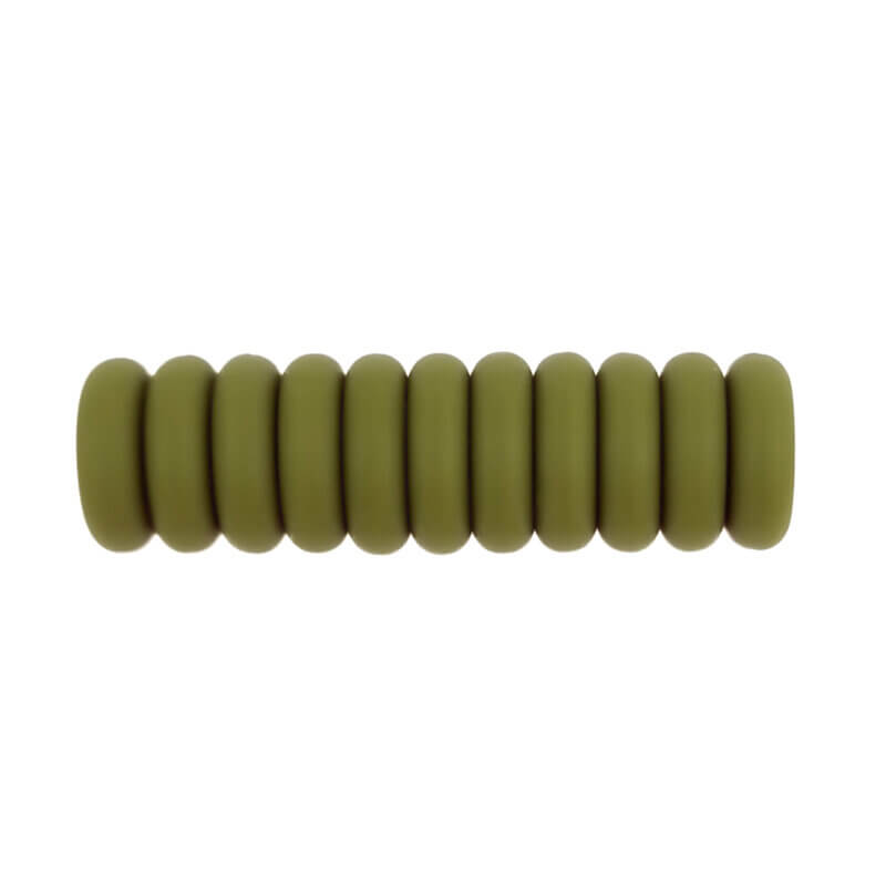 Siliconen kralen mini abacus 12 x 4 mm mos groen speenkoord bijtring groothandel