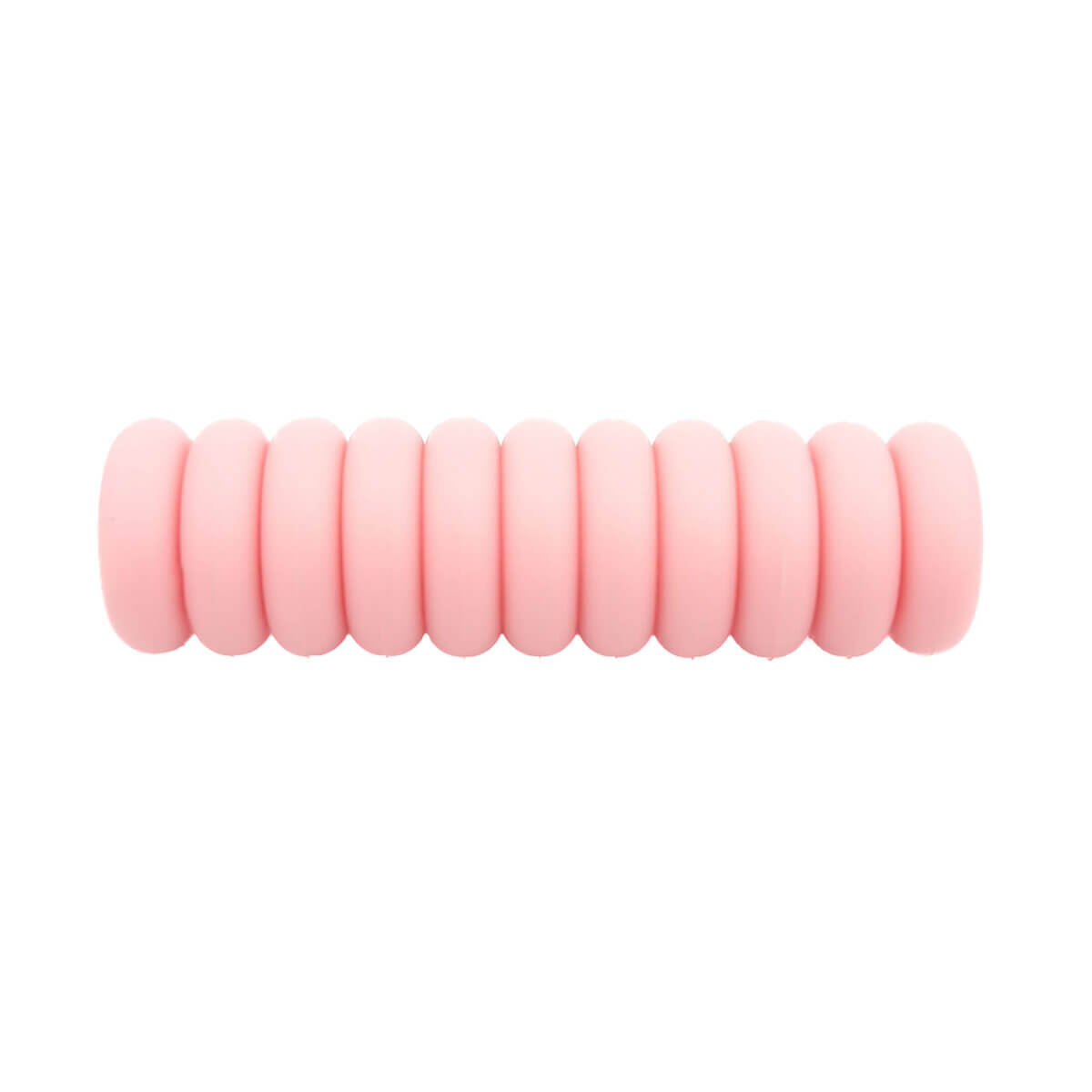 Siliconen kralen mini abacus 12 x 4 mm perzik roze speenkoord bijtring groothandel