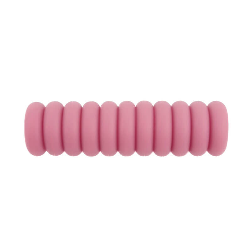 Siliconen kralen mini abacus 12 x 4 mm framboos speenkoord bijtring groothandel