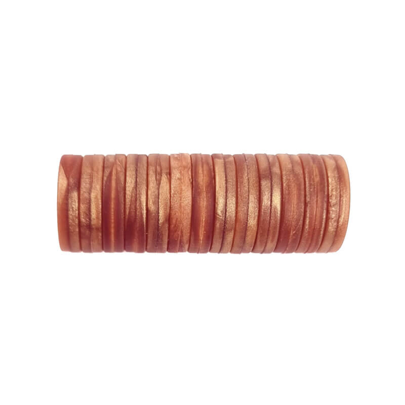 Siliconen kralen mini circlet 14 x 3 mm metallic koper speenkoord bijtring groothandel