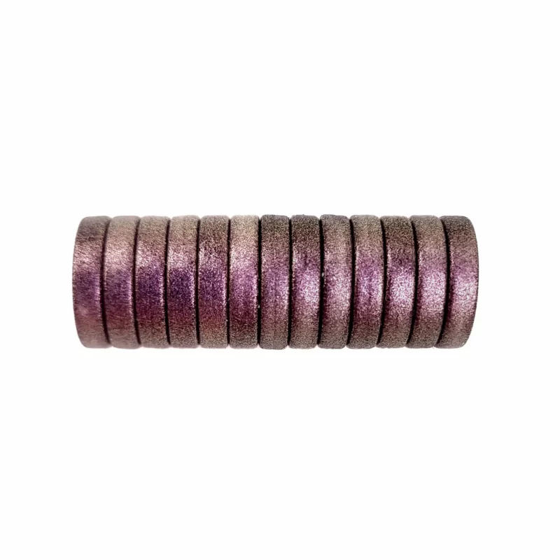 Siliconen kralen - Mini Circlet - 14 x 3 mm - Zwart Parel print