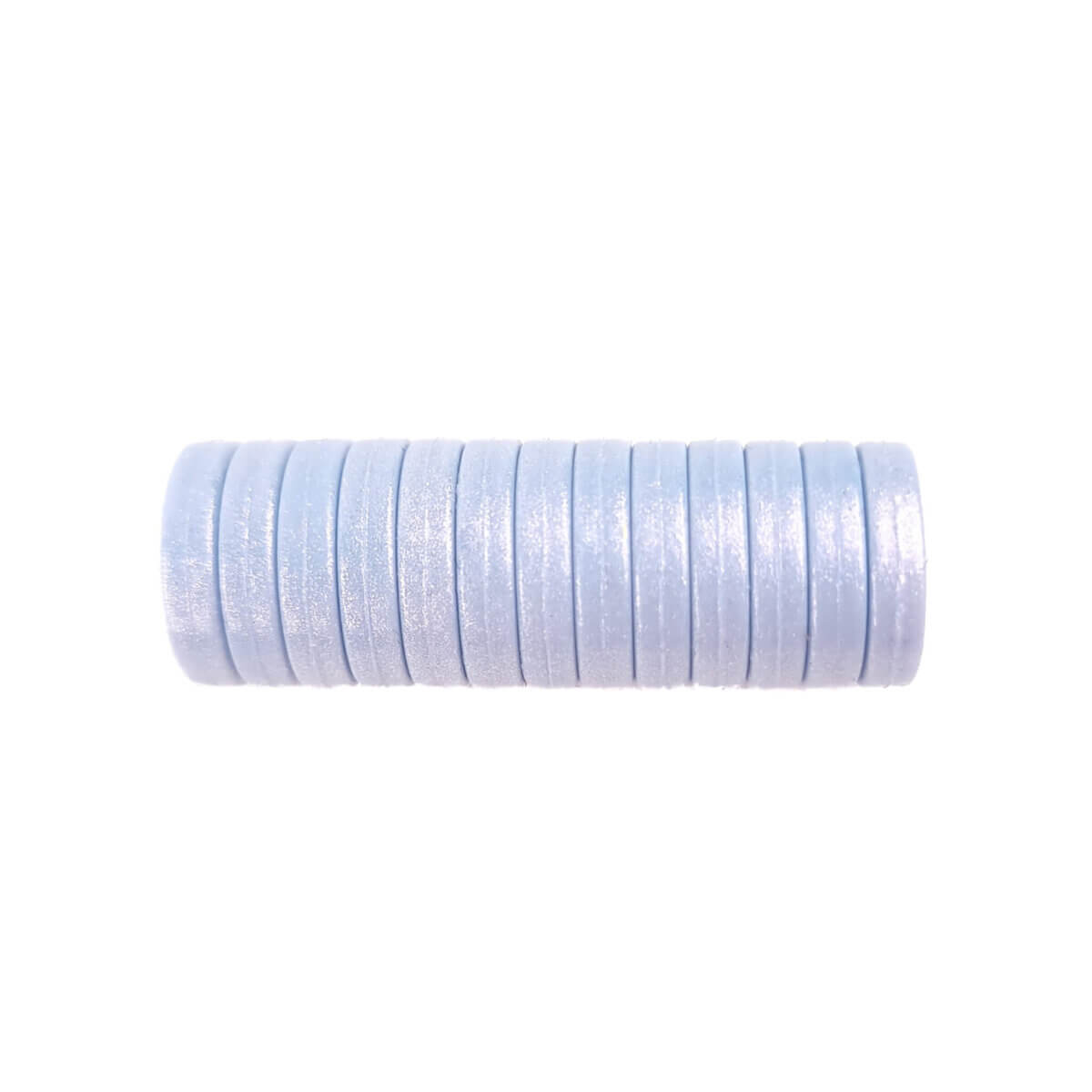 Siliconen kralen mini circlet 12 x 4 mm licht poeder blauw parel print speenkoord bijtring groothandel
