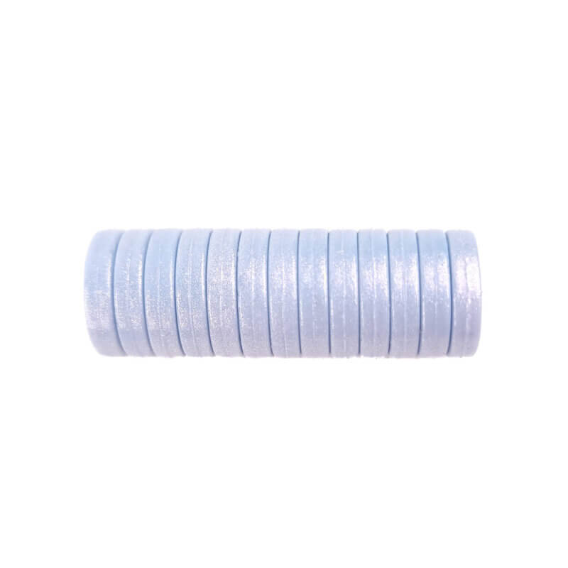 Siliconen kralen mini circlet 12 x 4 mm licht poeder blauw parel print speenkoord bijtring groothandel