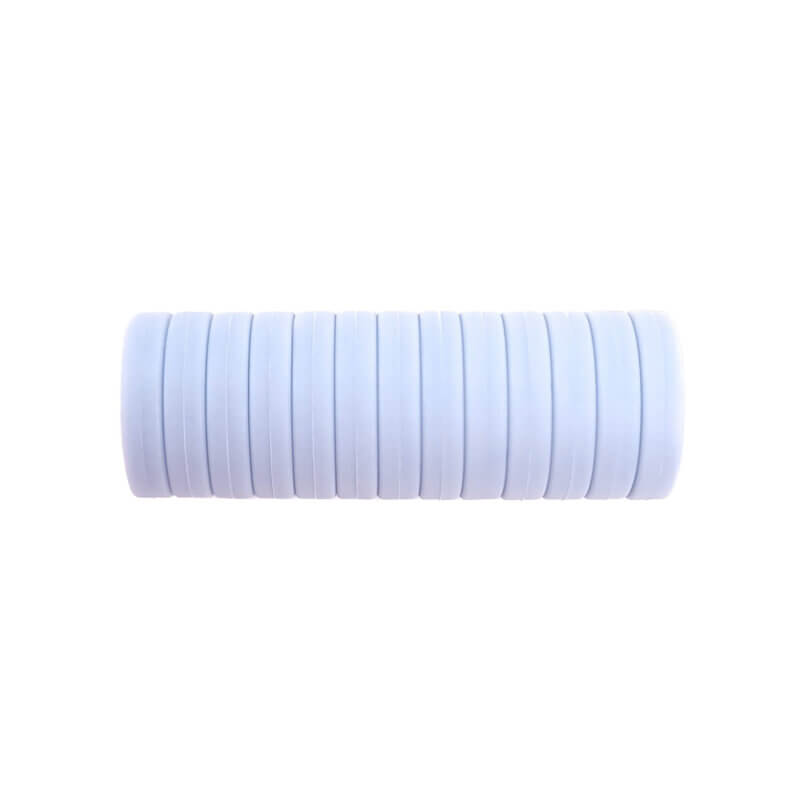 Siliconen kralen mini circlet 12 x 4 mm licht poeder blauw speenkoord bijtring groothandel