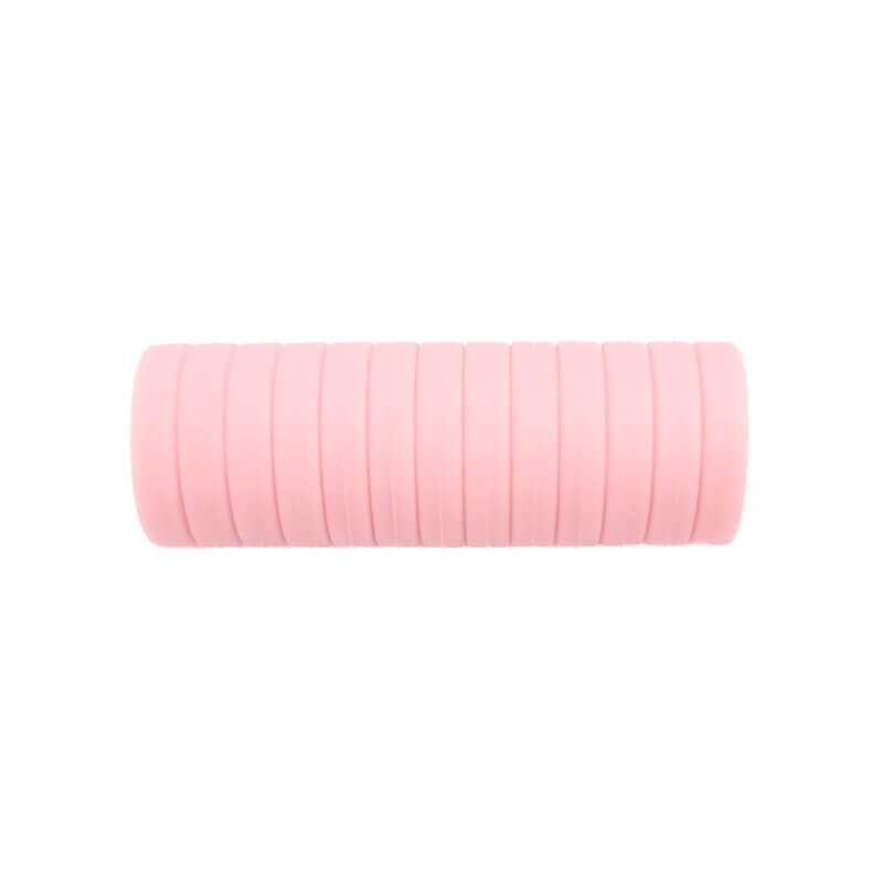 Siliconen kralen mini circlet 14 x 3 mm perzik roze speenkoord bijtring groothandel