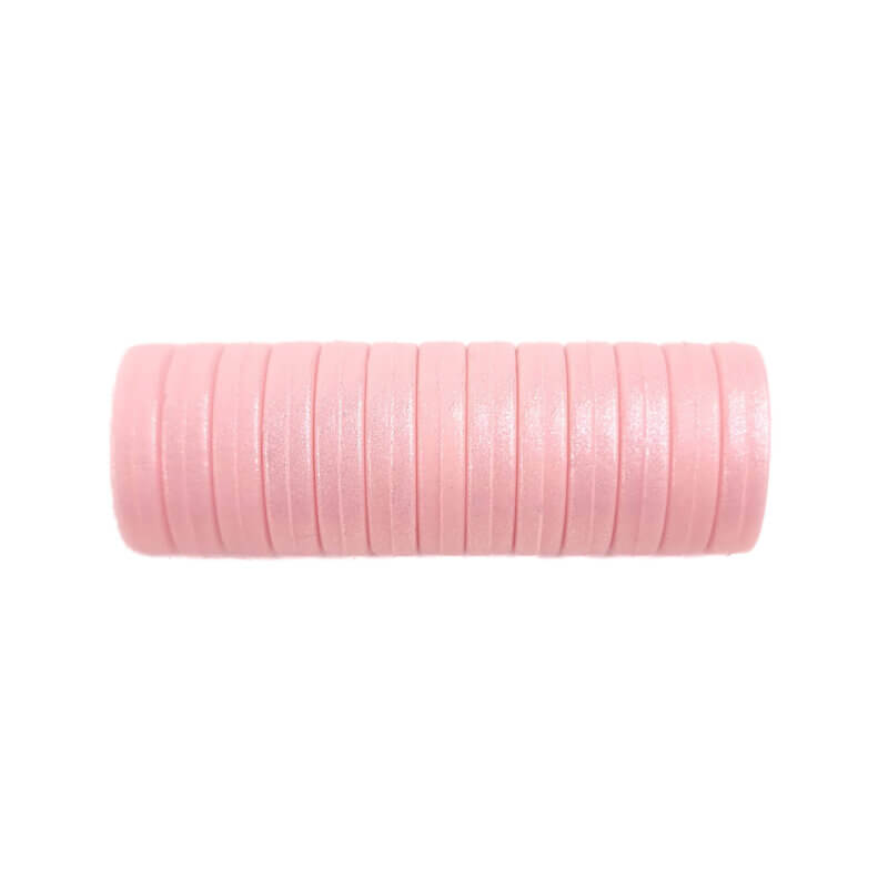 Siliconen kralen mini circlet 14 x 3 mm perzik roze parel print speenkoord bijtring groothandel