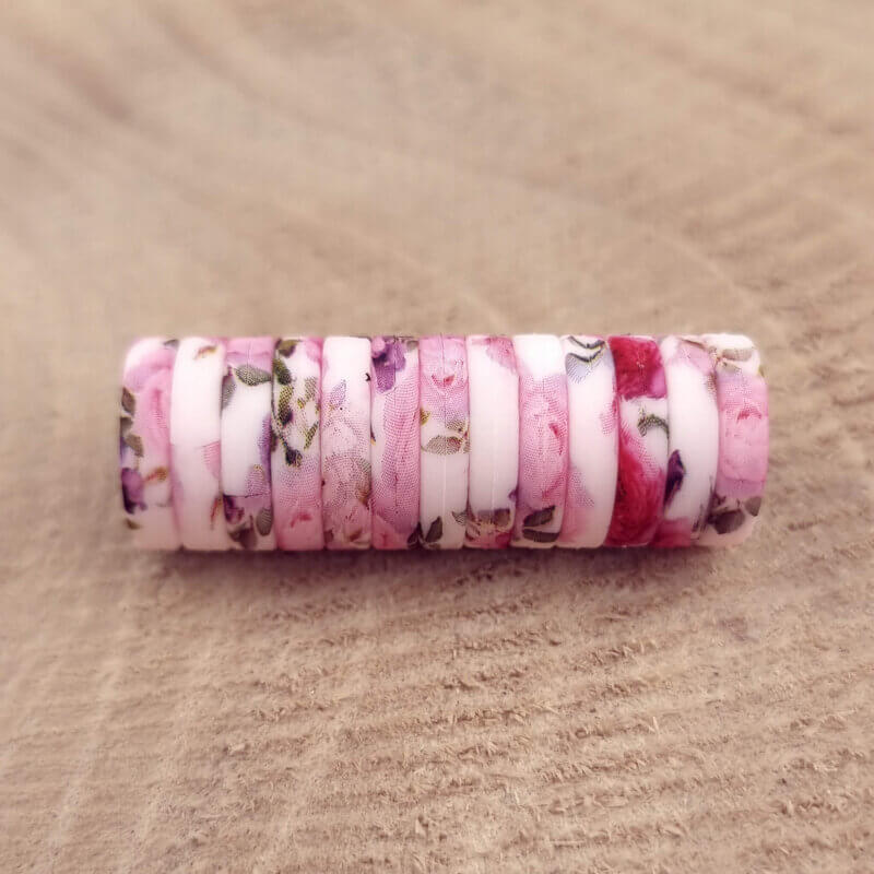 Silikon Perlen Mini Circlet 14 x 3 mm Sommer Bouquet drucken Schnuller Schnur Beißring Großhandel