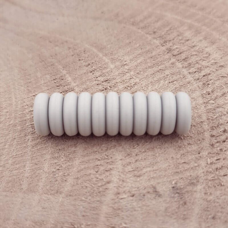 Siliconen kralen - Mini Abacus - 12 x 4 mm - Licht Grijs