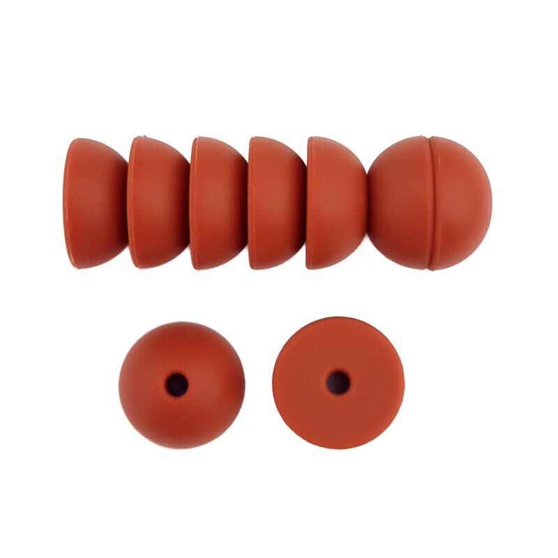 Siliconen kralen 14 mm - Halve Bollekes - Henna