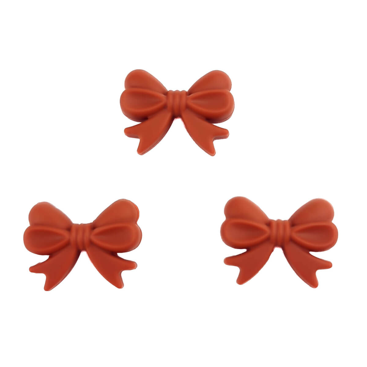 Color code: Cajun Type: Bow
Size: 16 x 26 mm
Material: Silicone, BPA-free, phthalate-free, PVC-free, cadmium-free
Certified: CE and EN-71 Jootjes Haakcadeautjes