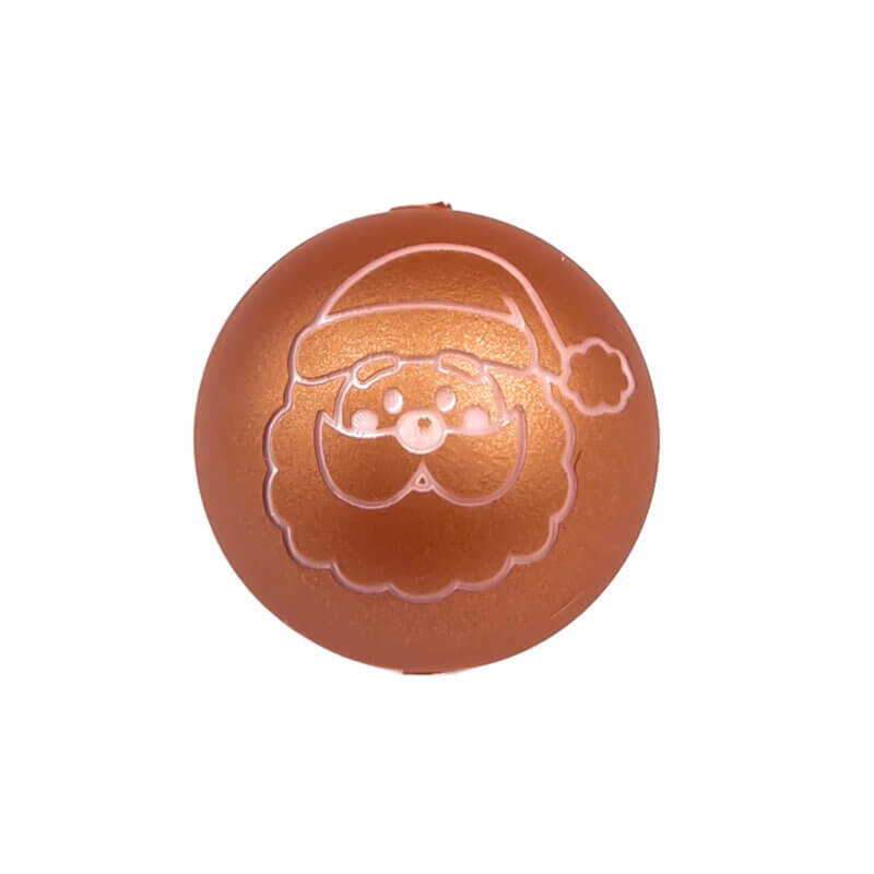 Siliconen Kraal - Gegraveerd - Kerstman - Copper Nugget
