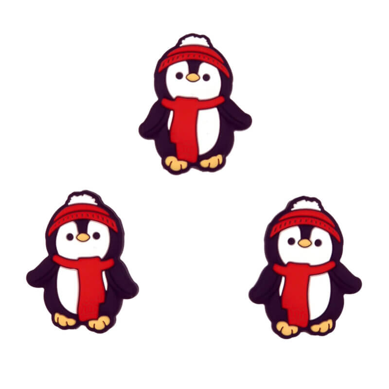 Siliconen kralen - Pinguin Sjaal - Brandweer Rood