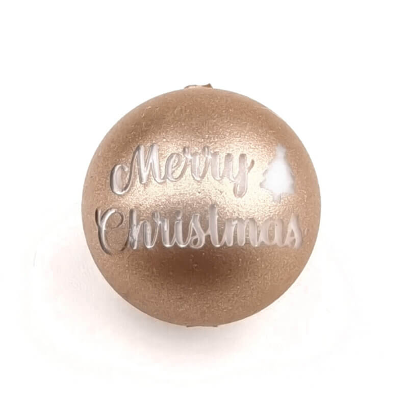 Siliconen Kraal - Gegraveerd - Merry Christmas - Champagne Nugget