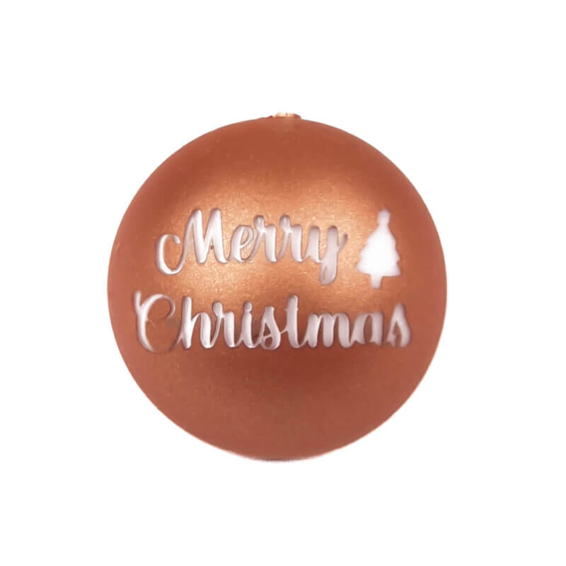 Siliconen Kraal - Gegraveerd - Merry Christmas - Copper Nugget