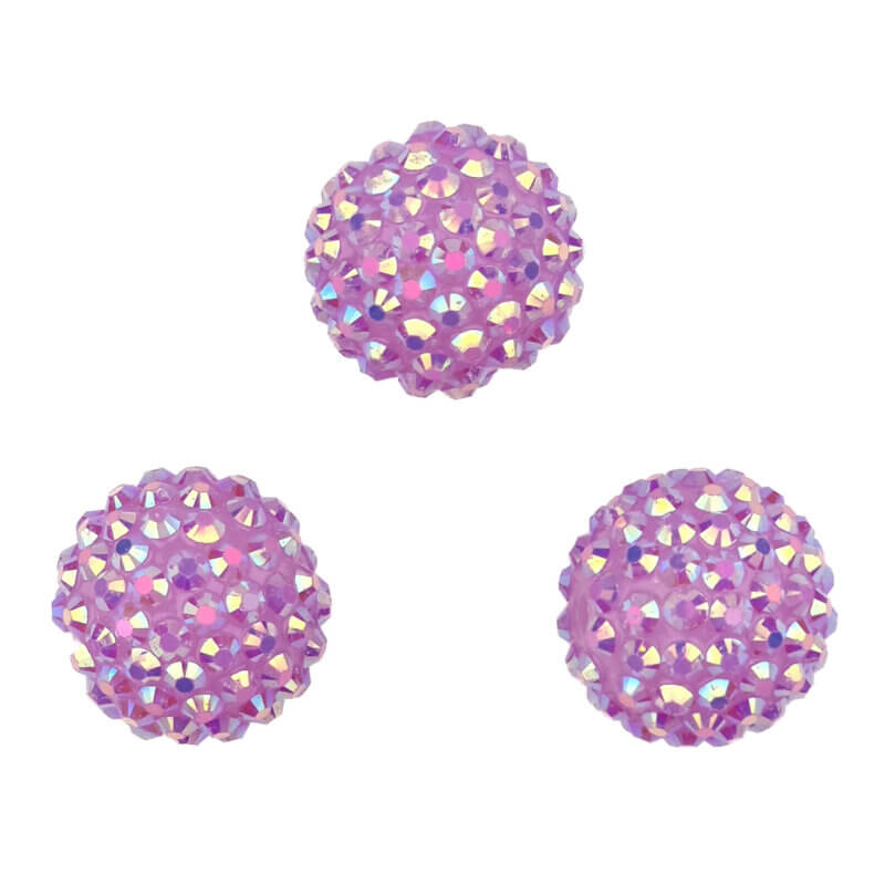 Acrylperlen mit Steinen - 20 mm - Powder Lilac