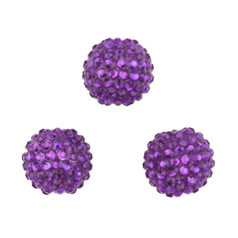 Acryl-Perlen mit Steinen - 20 mm - Wicked Purple