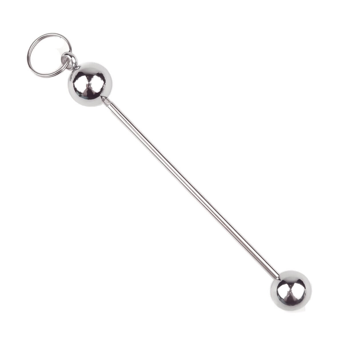 <ul> <li>Threadable stainless steel pendant in color Silver</li> <li>Rod has a ball on both sides, you screw it off.</li> <li>All beads (except acrylic letter beads) fit on it</li> <li>The distance between the spheres is about 6 cm</li> <li>Very nice as a Christmas decoration / ornament in the Christmas tree</li>
</ul> Jootjes Haakcadeautjes