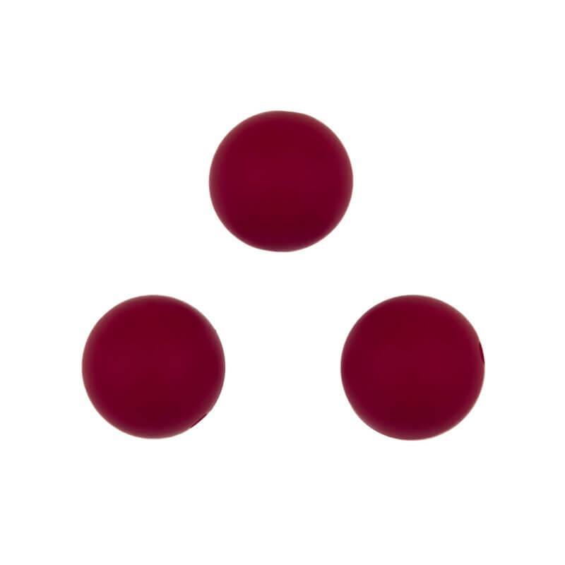 Siliconen kralen 20 mm - Rond - Wijn Rood