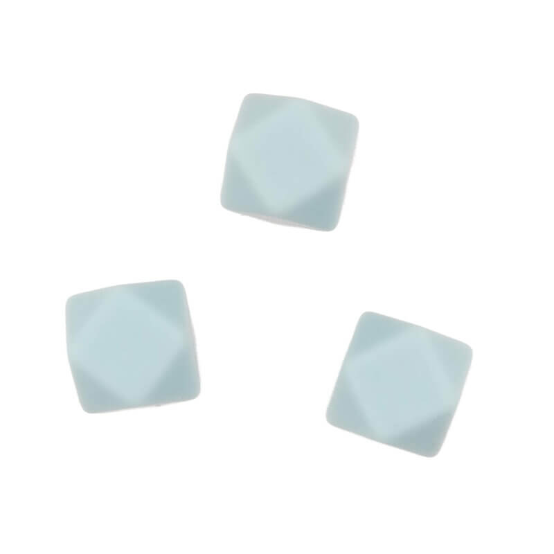 Aqua Blauw hexagon 14 mm siliconen kralen